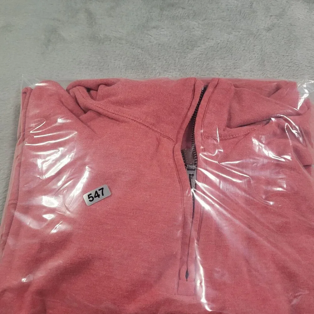 Polo Ralph Lauren Sweater Mens XL Red 1/4 Zip Mock Neck Cotton Blend Long Sleeve